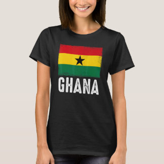 Vintage Ghana Flagga Patriotic Football Proud Nost T Shirt