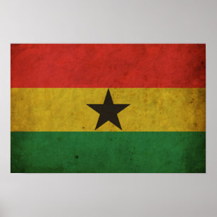 Vintage Ghana Flagga Poster