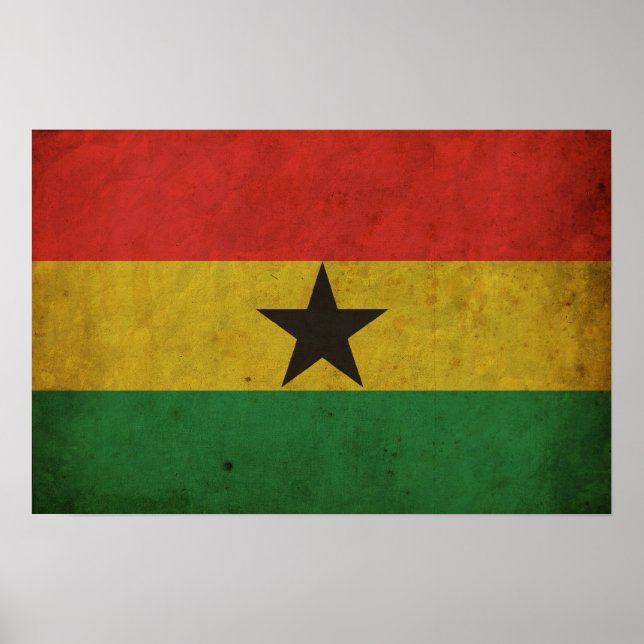 Vintage Ghana Flagga Poster (Framsidan)