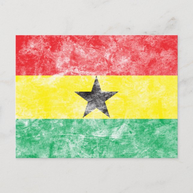 Vintage Ghana Flagga Vykort (Framsida)