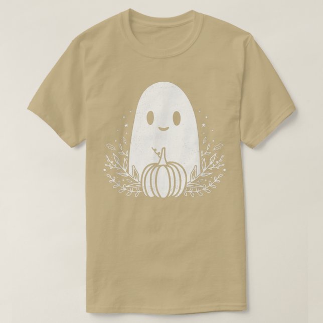 Vintage Ghost Autumn Fall Halloween T Shirt (Design framsida)