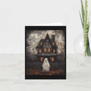Vintage Ghost Haunted House Midnight Halloween Gho Kort