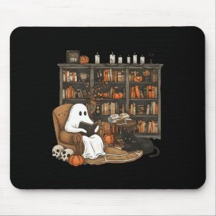 Vintage Ghost Reading Bok Älskare Bibliotek Hallow Musmatta