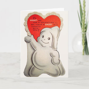Vintage Ghost Valentine Greeting Card Helgkort