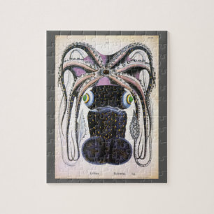 Vintage Giant Squid eller Octopus, Marine Life Ani Pussel