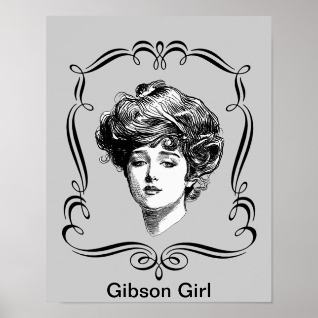 Vintage Gibson Girl Art Poster (Framsidan)