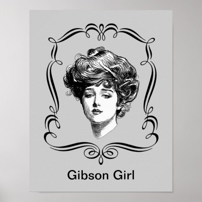 Vintage Gibson Girl Art Poster (Framsidan)