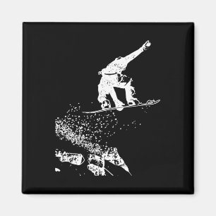 Vintage Gift for Snowboarder Wintersport Design Sn Magnet