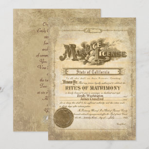 Vintage Giftermål-certifikat Inbjudningar