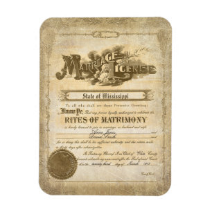 Vintage Giftermål-certifikat Magnet