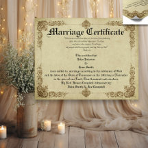 Vintage Giftermål-certifikat