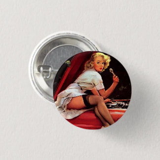 Vintage Gil Elvgren Retro Car Mechanic Pin Up Girl Knapp