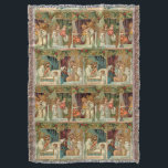 Vintage Gilded Änglar, Children and Greenery Filt<br><div class="desc">Riktigt utsmyckad festiv kollage av hälsningskort för vintage med gyllene änglar-ge gåvor till barn som förnimlats med dekorativa dekorativa dekorativa guld-motiv,  julhälsningar och vintergreer.</div>