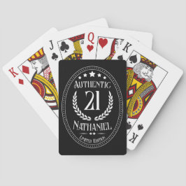 Vintage giltig för honom 21:a födelsedagen casinokort