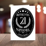 Vintage giltig för honom 21:a födelsedagen kort<br><div class="desc">👉 ett leende på ansikte med den här anpassningsbarnas vintage 21:a födelsedagskort åt honom! #zazzlemade - klicka bara för att anpassa den här designen 🔥 Mina löften - Den här designen är unik - den är designad med dig i åtanke 🙏 Tack för att du stöder mitt lilla företag -...</div>