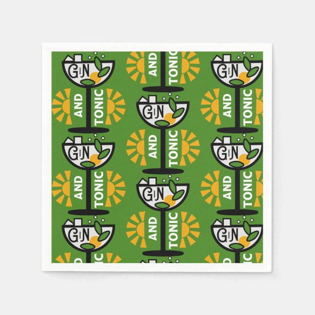 Vintage Gin och konst Pappersservett (Framsidan)