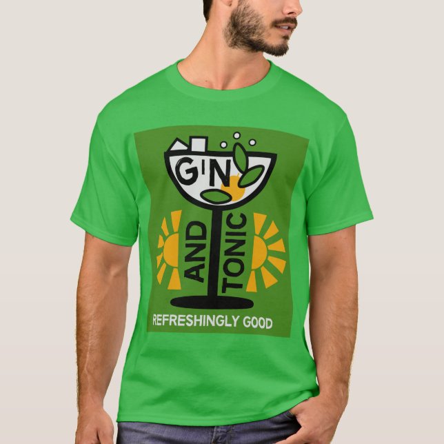 Vintage Gin och konst T Shirt (Framsida)