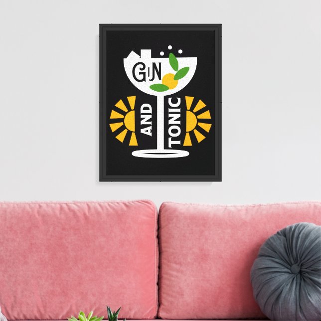 Vintage Gin Och Tonic Konst Canvastryck (Insitu (Vardagsrum))