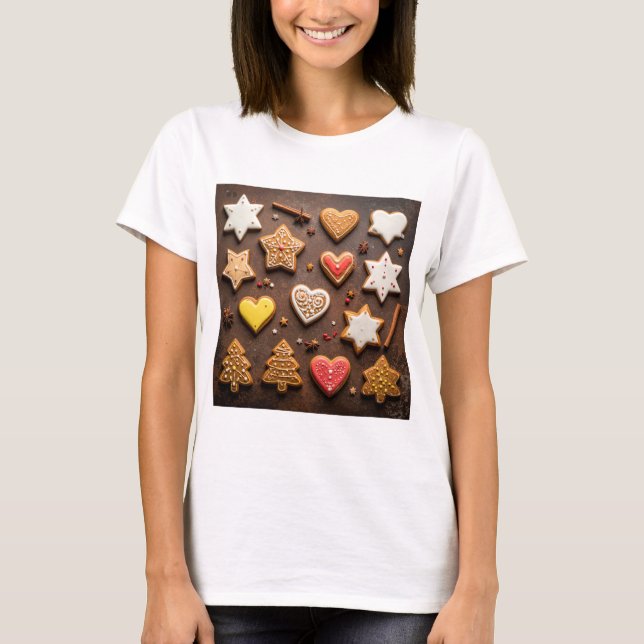 Vintage Gingerbread Cookie Collection  T Shirt (Framsida)