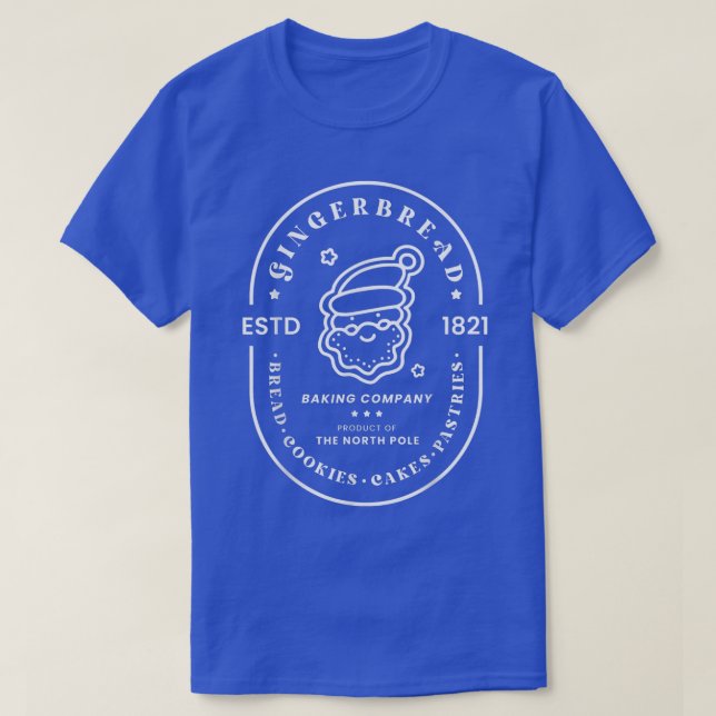 Vintage Gingerbröd Baking Company Matching Julafto T Shirt (Design framsida)