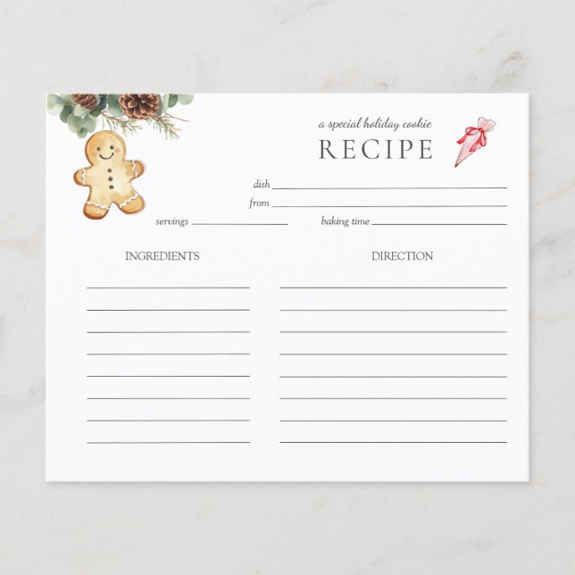 Vintage Gingeregentligen cookie man Helgdag Baking (Framsida)