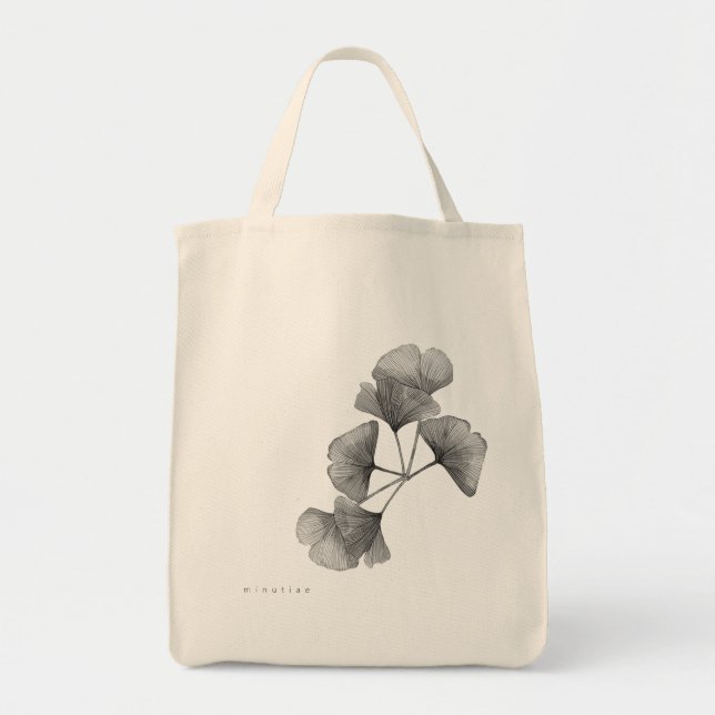 Vintage Gingko Tote Bag Tygkasse (Framsidan)