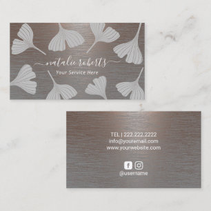 Vintage Ginkgo Botanical Elegant Salon Spa Visitkort