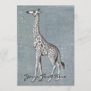Vintage Giraff Inbjudningar