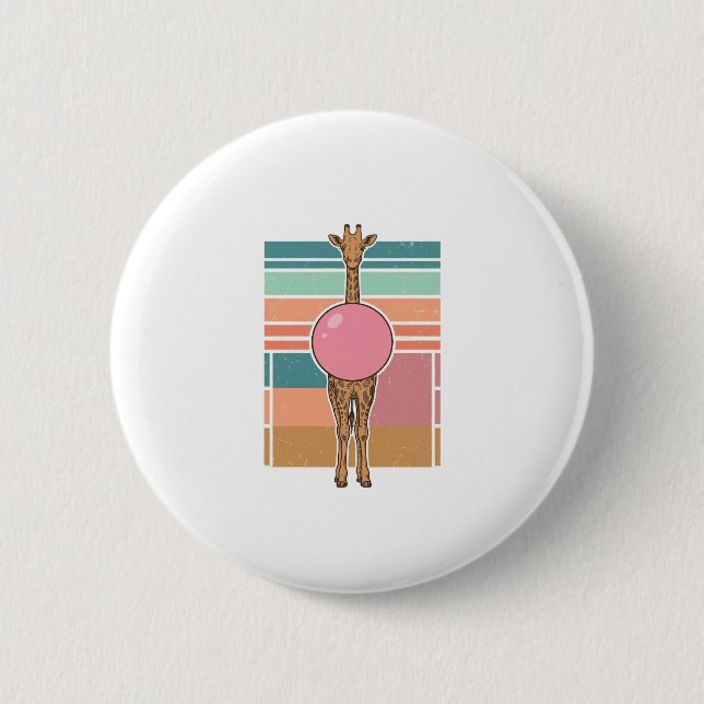 Vintage Giraff Tuggummi Gravyr Shirt Design_1 Knapp (Framsida)