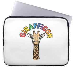 Vintage Giraffdikon Rolig Djur T-Shirt Design_1 Laptop Fodral