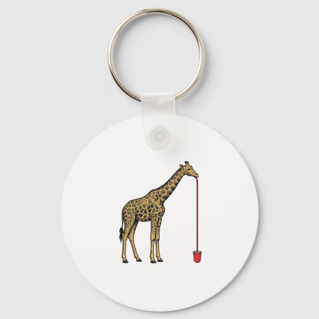 Vintage Giraffdricka Strå Vector Design_1 Nyckelring (Framsida)