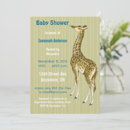 Vintage Giraffe Pojke Shower-inbjudningar Inbjudningar