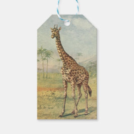 Vintage Giraffe Presentetikett