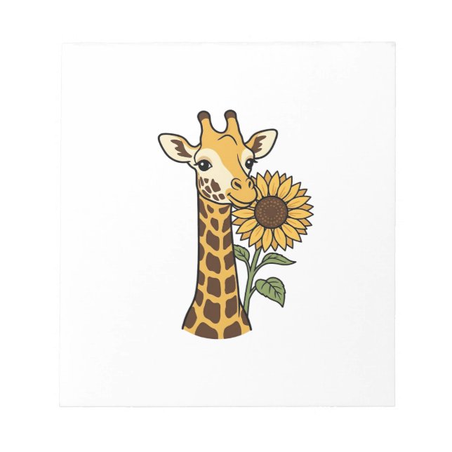 Vintage Giraffe Sunflower Vector Design_1 Anteckningsblock (Framsida)