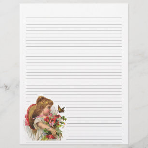 Vintage Girl and Flowers Led Letterhead