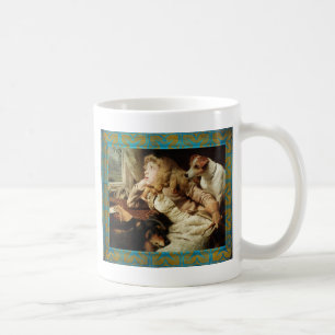 Vintage Girl and Two Hundar Grunge Framed Kaffemugg