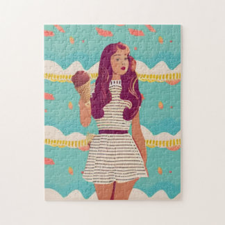 Vintage Girl Art Collection Puzzle Pussel