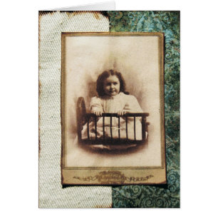 Vintage Girl ATC Hälsningskort