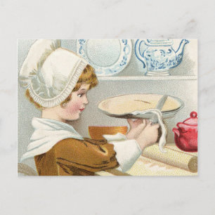 VINTAGE GIRL BAKING PAJ VYKORT