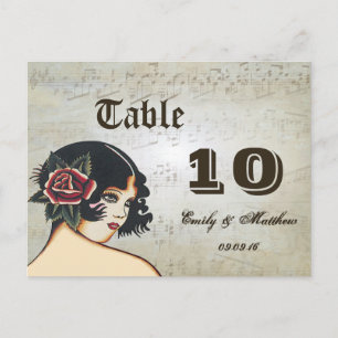 Vintage Girl Bordsnummer Cards