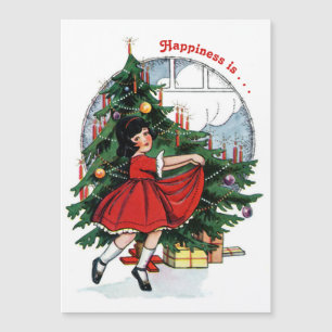 Vintage Girl Dancing runt Julgran