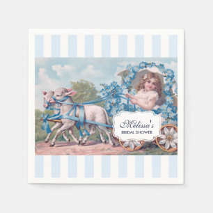 Vintage Girl in Carriage with Lambs Möhippa Tea Pappersservett