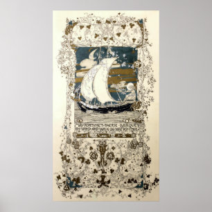 Vintage Girl in Sailboat av Jessie Marion Kung Poster