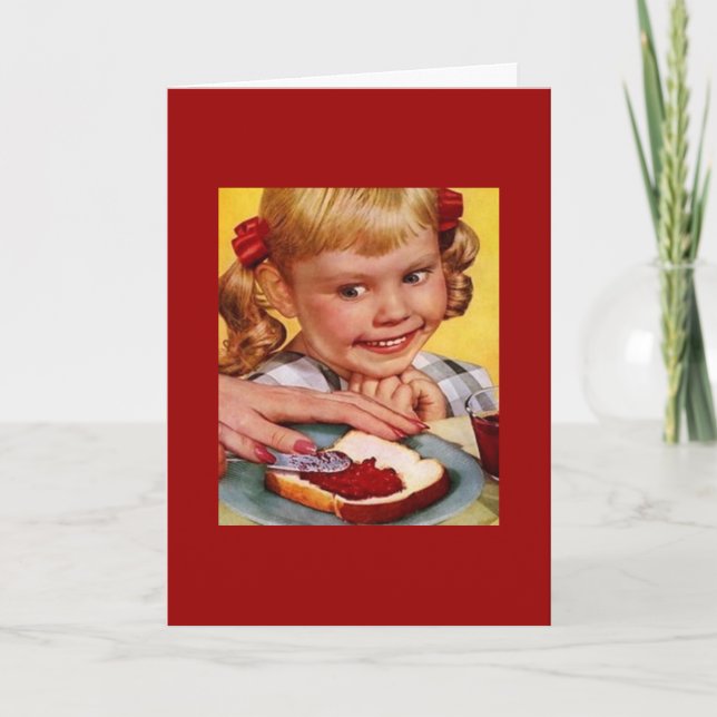 Vintage Girl & Jelly Sandwich Kort (Framsida)