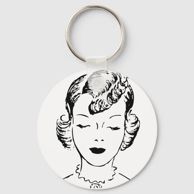 Vintage Girl Nyckelring (Framsida)