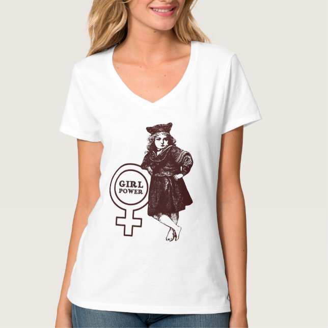 Vintage Girl Power T-Shirt (Framsida)