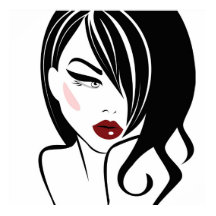 Vintage Girl Red läppar