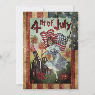 Vintage Girl ska ut den 4 juli Julkort
