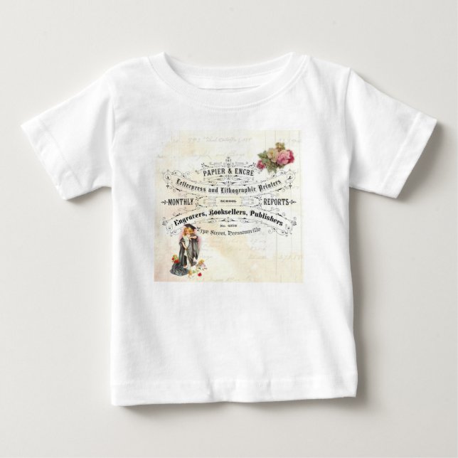 Vintage Girl Student Advertising Publishers School Tröja (Framsida)