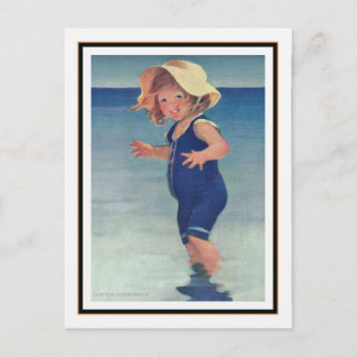 Vintage Girl vid Seaside by Jessie Willcox Smith Vykort